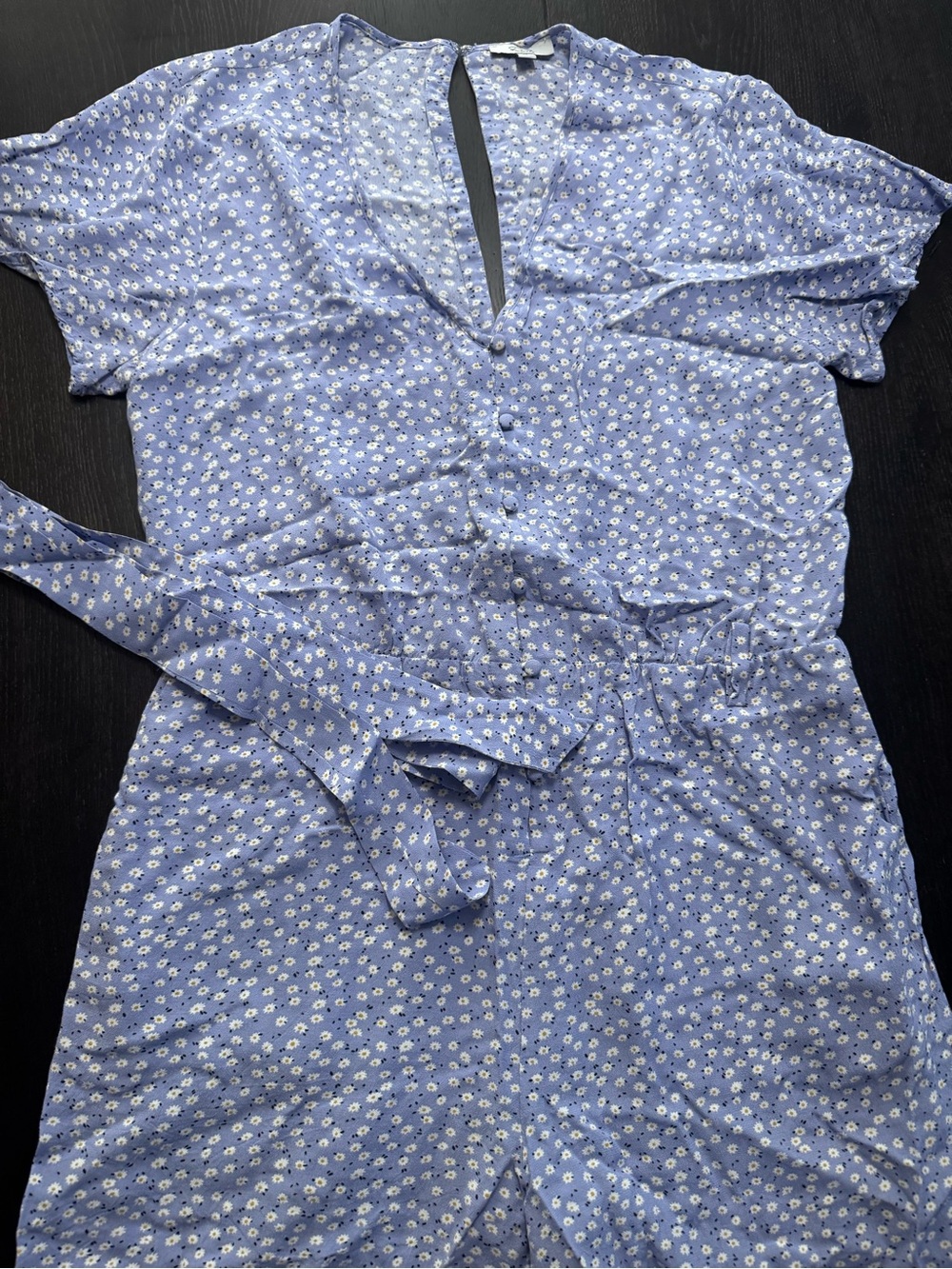 Rails Blue Floral Short-Sleeve Jumpsuit